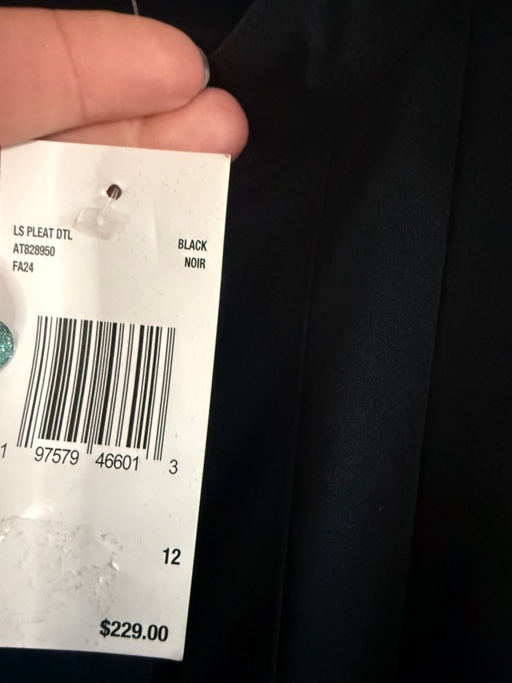 NWT Beautiful Ann Taylor Black Pleated Long-Sleeve Dress size 12 - Picture 4 of 5